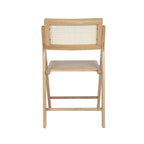 2 Pack Commercial Cane Rattan Folding Chairs - Wood Backs and Seats