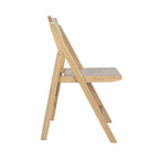 Folding Armless Cane Rattan Chairs with Breathable Woven Backrests - 2 Pack