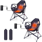 Hammock Camping Chair, Heated Chair, Camping Hammock, Swing Chair, Adjustable Back Portable with Cup Holder, Pillow