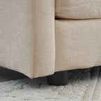 Sofa Set of 2 Chenille Couch, 2+3 Seater Sofa Set Deep Seat Sofa, Modern Sofa Set for Living Room, Beige Chenille