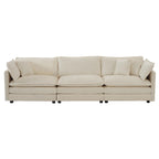 Sofa Set of 2 Chenille Couch, 2+3 Seater Sofa Set Deep Seat Sofa, Modern Sofa Set for Living Room, Beige Chenille