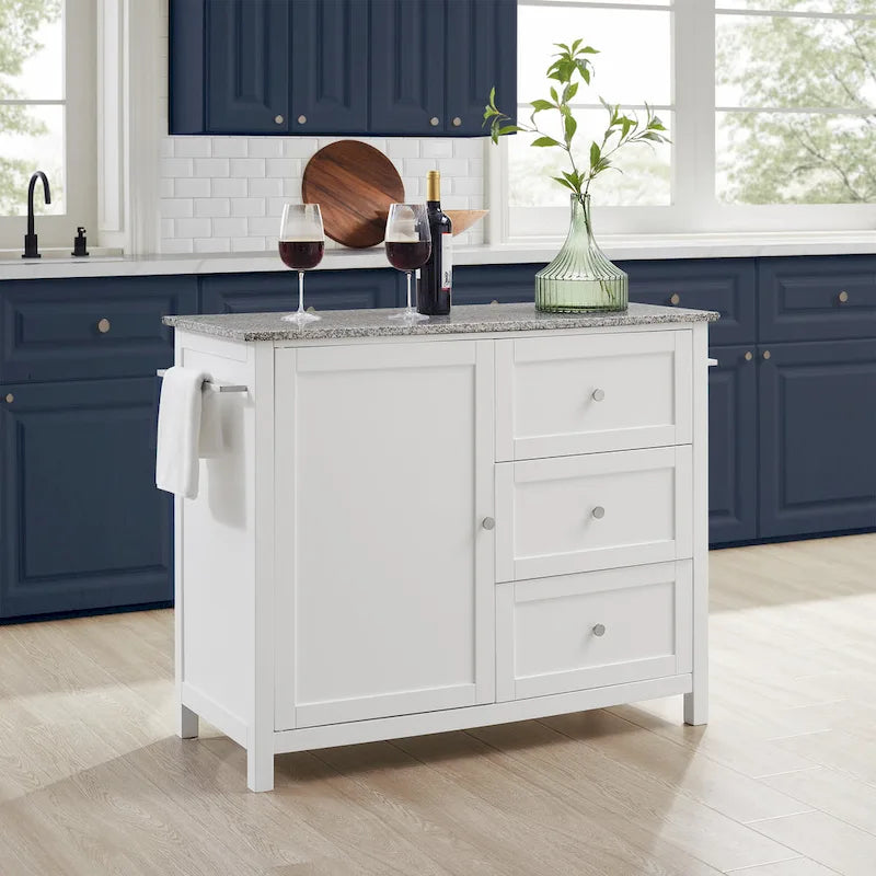 Crosley Soren Granite Top Kitchen Island/Cart - 18.13d x 42.13w x 37.5h