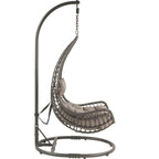 Metal Teardrop Shape Patio Swing Chair in Grey and Charcoal