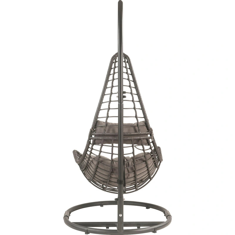 Metal Teardrop Shape Patio Swing Chair in Grey and Charcoal