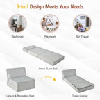Tri-Fold Folding Chair Convertible Sleeper Bed - 75 x 28 x 6
