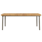 vidaXL Patio Table Garden Outdoor Dining Table Solid Acacia Wood and Steel