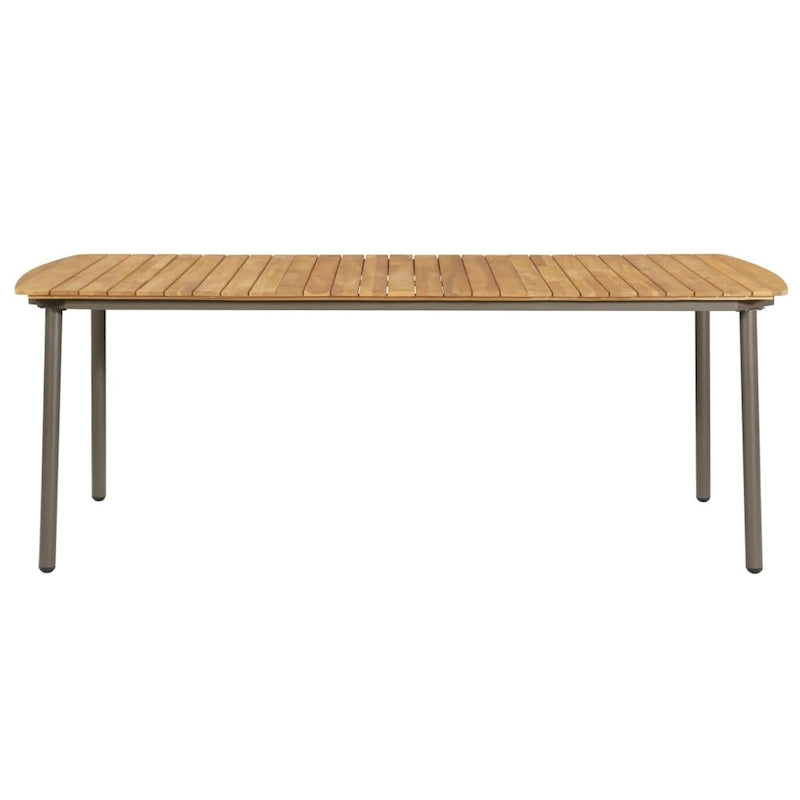 vidaXL Patio Table Garden Outdoor Dining Table Solid Acacia Wood and Steel
