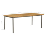 vidaXL Patio Table Garden Outdoor Dining Table Solid Acacia Wood and Steel