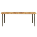 vidaXL Patio Table Garden Outdoor Dining Table Solid Acacia Wood and Steel