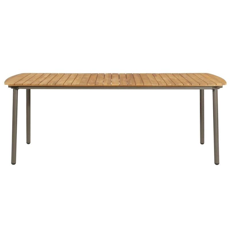 vidaXL Patio Table Garden Outdoor Dining Table Solid Acacia Wood and Steel
