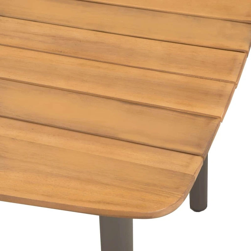 vidaXL Patio Table Garden Outdoor Dining Table Solid Acacia Wood and Steel