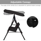 2 Person Weather Resistant Canopy Swing for Porch Garden Backyard Lawn - 55.0 x 43.5 x 60.5 (L x W x H)