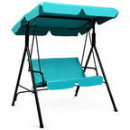 2 Person Weather Resistant Canopy Swing for Porch Garden Backyard Lawn - 55.0 x 43.5 x 60.5 (L x W x H)