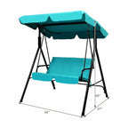 2 Person Weather Resistant Canopy Swing for Porch Garden Backyard Lawn - 55.0 x 43.5 x 60.5 (L x W x H)