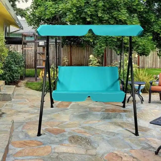 2 Person Weather Resistant Canopy Swing for Porch Garden Backyard Lawn - 55.0 x 43.5 x 60.5 (L x W x H)