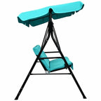 2 Person Weather Resistant Canopy Swing for Porch Garden Backyard Lawn - 55.0 x 43.5 x 60.5 (L x W x H)