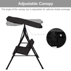 2 Person Weather Resistant Canopy Swing for Porch Garden Backyard Lawn - 55.0 x 43.5 x 60.5 (L x W x H)