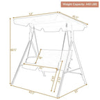 2 Person Weather Resistant Canopy Swing for Porch Garden Backyard Lawn - 55.0 x 43.5 x 60.5 (L x W x H)