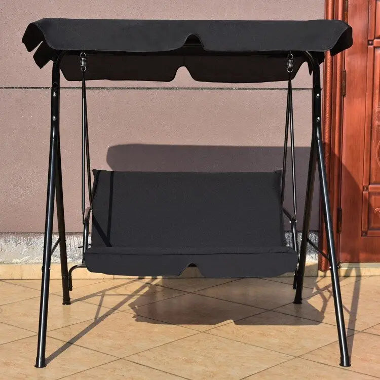 2 Person Weather Resistant Canopy Swing for Porch Garden Backyard Lawn - 55.0 x 43.5 x 60.5 (L x W x H)