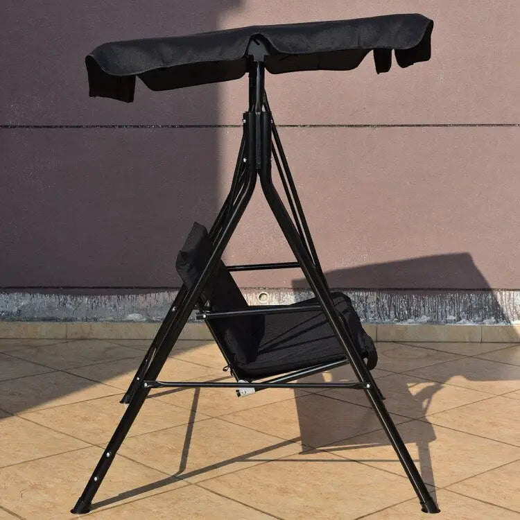 2 Person Weather Resistant Canopy Swing for Porch Garden Backyard Lawn - 55.0 x 43.5 x 60.5 (L x W x H)