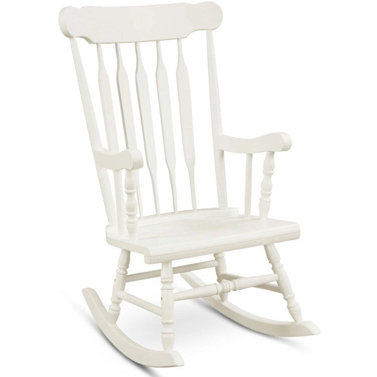 Rocking Chair with Solid Wooden Frame for Garden and Patio - 25.5 x 32.5 x 46.5(L x W x H)