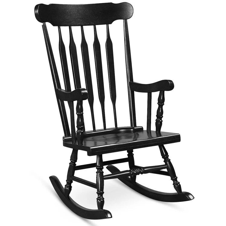 Rocking Chair with Solid Wooden Frame for Garden and Patio - 25.5 x 32.5 x 46.5(L x W x H)