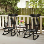 Rocking Chair with Solid Wooden Frame for Garden and Patio - 25.5 x 32.5 x 46.5(L x W x H)