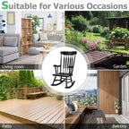 Rocking Chair with Solid Wooden Frame for Garden and Patio - 25.5 x 32.5 x 46.5(L x W x H)