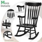 Rocking Chair with Solid Wooden Frame for Garden and Patio - 25.5 x 32.5 x 46.5(L x W x H)