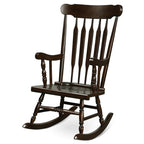 Rocking Chair with Solid Wooden Frame for Garden and Patio - 25.5 x 32.5 x 46.5(L x W x H)