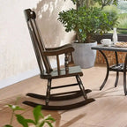 Rocking Chair with Solid Wooden Frame for Garden and Patio - 25.5 x 32.5 x 46.5(L x W x H)
