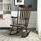 Rocking Chair with Solid Wooden Frame for Garden and Patio - 25.5 x 32.5 x 46.5(L x W x H)