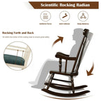 Rocking Chair with Solid Wooden Frame for Garden and Patio - 25.5 x 32.5 x 46.5(L x W x H)