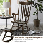 Rocking Chair with Solid Wooden Frame for Garden and Patio - 25.5 x 32.5 x 46.5(L x W x H)