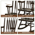 Rocking Chair with Solid Wooden Frame for Garden and Patio - 25.5 x 32.5 x 46.5(L x W x H)