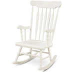 Rocking Chair with Solid Wooden Frame for Garden and Patio - 25.5 x 32.5 x 46.5(L x W x H)
