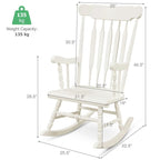 Rocking Chair with Solid Wooden Frame for Garden and Patio - 25.5 x 32.5 x 46.5(L x W x H)