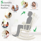 Rocking Chair with Solid Wooden Frame for Garden and Patio - 25.5 x 32.5 x 46.5(L x W x H)