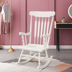 Rocking Chair with Solid Wooden Frame for Garden and Patio - 25.5 x 32.5 x 46.5(L x W x H)