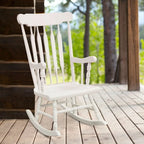 Rocking Chair with Solid Wooden Frame for Garden and Patio - 25.5 x 32.5 x 46.5(L x W x H)