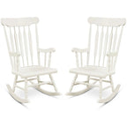 Rocking Chair with Solid Wooden Frame for Garden and Patio - 25.5 x 32.5 x 46.5(L x W x H)