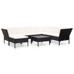 vidaXL Patio Furniture Set 8 Piece Sectional Sofa with Coffee Table Rattan - 23.6 x 23.6 x 13.8