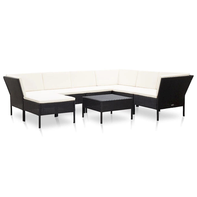 vidaXL Patio Furniture Set 8 Piece Sectional Sofa with Coffee Table Rattan - 23.6 x 23.6 x 13.8