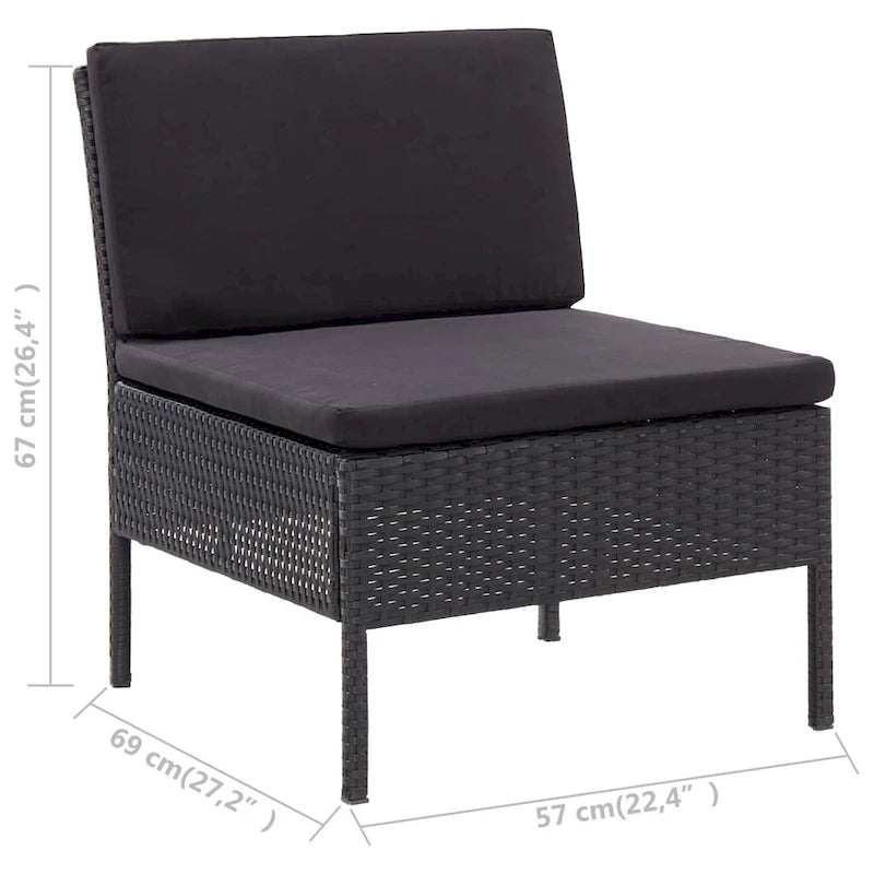 vidaXL Patio Furniture Set 8 Piece Sectional Sofa with Coffee Table Rattan - 23.6 x 23.6 x 13.8