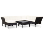 vidaXL Patio Furniture Set 8 Piece Sectional Sofa with Coffee Table Rattan - 23.6 x 23.6 x 13.8