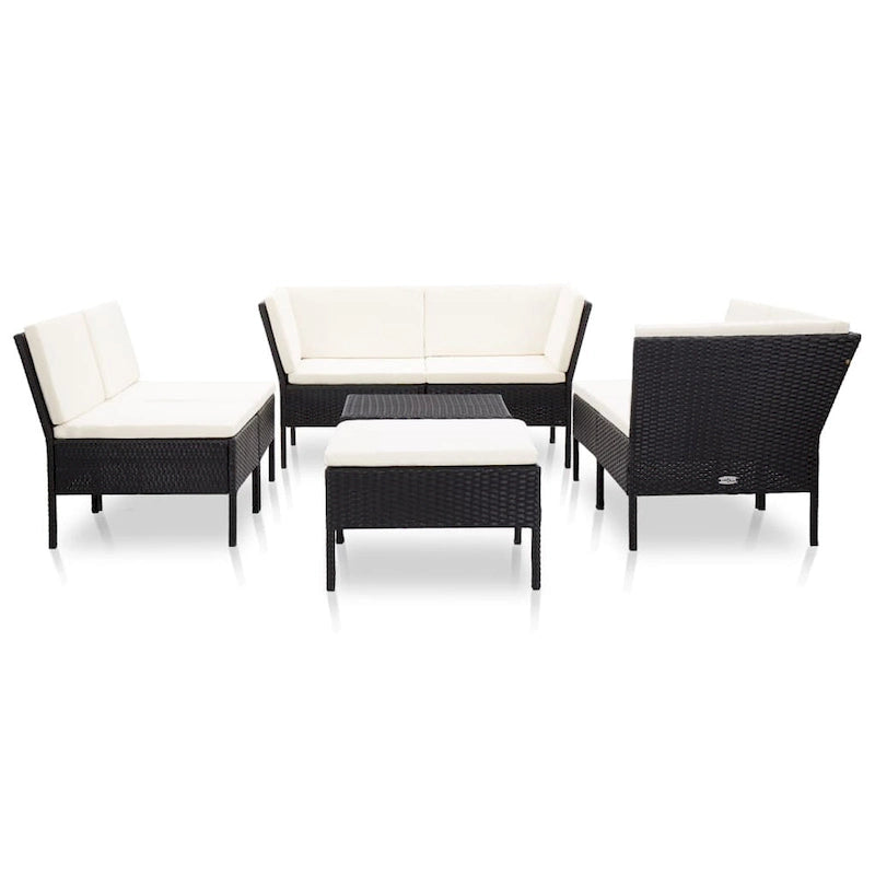 vidaXL Patio Furniture Set 8 Piece Sectional Sofa with Coffee Table Rattan - 23.6 x 23.6 x 13.8
