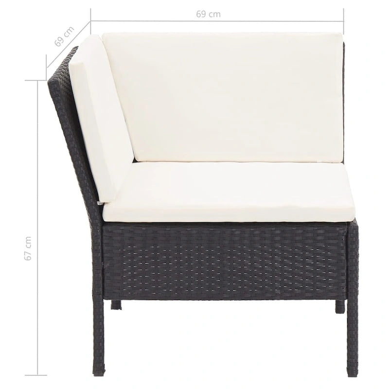 vidaXL Patio Furniture Set 8 Piece Sectional Sofa with Coffee Table Rattan - 23.6 x 23.6 x 13.8