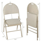 6 Pack Folding Chairs Portable Padded Office Kitchen Dining Chairs-Beige - 18.5 x 20 x 35 (L x W x H)