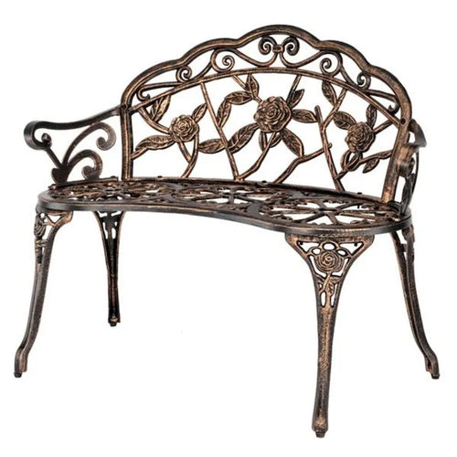 38.5 Cast Aluminum Outdoor Courtyard Decoration Park Leisure Rose Chair - N/A