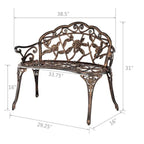 38.5 Cast Aluminum Outdoor Courtyard Decoration Park Leisure Rose Chair - N/A